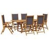 vidaXL Ensemble &agrave; manger de jardin 7 pcs anthracite tissu bois massif