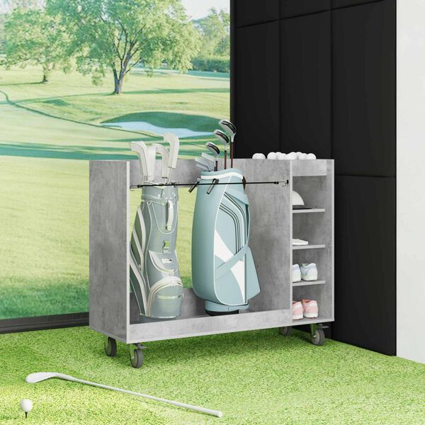 vidaXL Armoire de Golf avec roue Uni Gris b&eacute;ton 120 x 45 x 98 cm