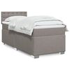 vidaXL Sommier &agrave; lattes de lit avec matelas Taupe 90x200 cm Tissu