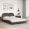 vidaXL Cadre de lit Viana avec LED sans matelas marron 140x190 cm