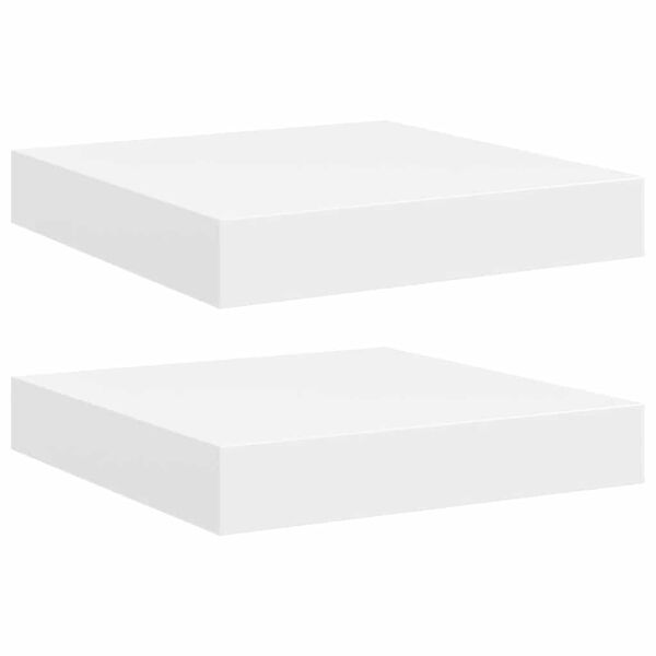vidaXL &Eacute;tag&egrave;res murales flottantes 2 pcs blanc 23x23,5x3,8 cm MDF