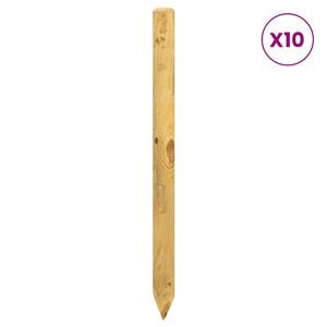 vidaXL Poteaux de cl&ocirc;ture 10 pi&egrave;ces Marron 120 cm Bois de pin massif