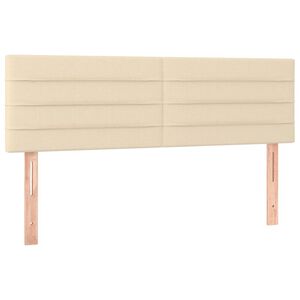 vidaXL T&ecirc;tes de lit Cr&egrave;me 144x5x78/88 cm Tissu