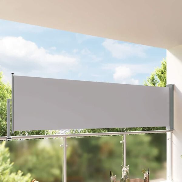 vidaXL Auvent lat&eacute;ral r&eacute;tractable de patio 100 x 300 cm Gris