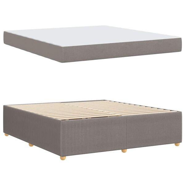 vidaXL Cadre de lit avec matelas Taupe 180 x 200 cm tissu
