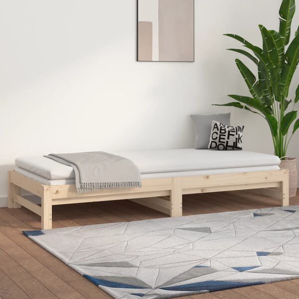 vidaXL Lit coulissant sans matelas 2x(90x190) cm Bois de pin massif