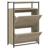 vidaXL Armoire &agrave; chaussures ch&ecirc;ne sonoma 75x34x112cm bois d'ing&eacute;nierie