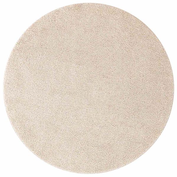 vidaXL Tapis Shaggy Anti-dérapant Crème 120 x 120 cm PP