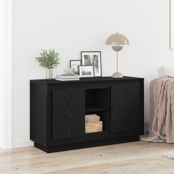 vidaXL Buffet Ch&ecirc;ne noir 102 x 35 x 60 cm Bois d'ing&eacute;nierie