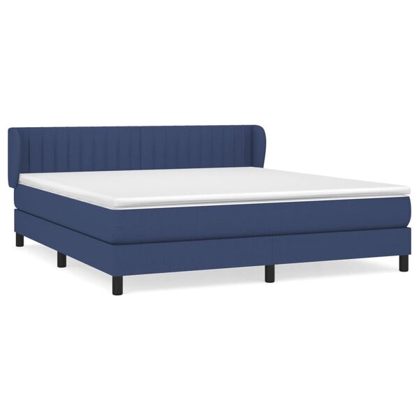 vidaXL Sommier &agrave; lattes de lit avec matelas Bleu 180x200 cm Tissu