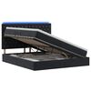 vidaXL Lit de rangement LED avec matelas Noir 180 x 200 cm Velours