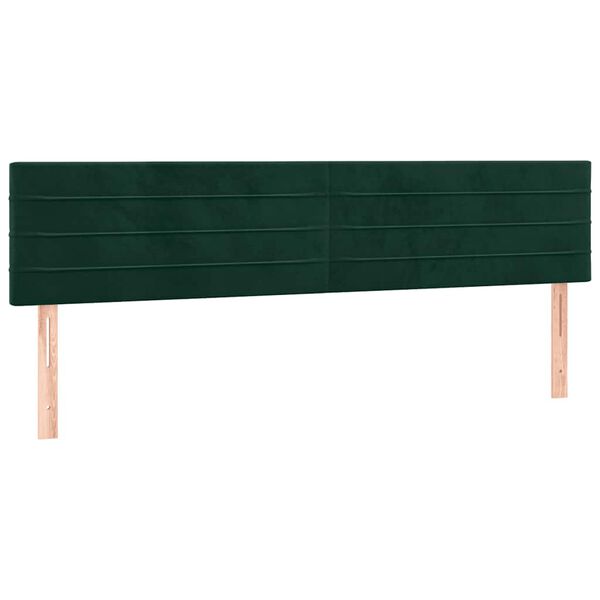 vidaXL T&ecirc;tes de lit Vert fonc&eacute; 200x5x78/88 cm Velours