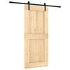 vidaXL Porte coulissante Naturel et noir 90 x 210 cm