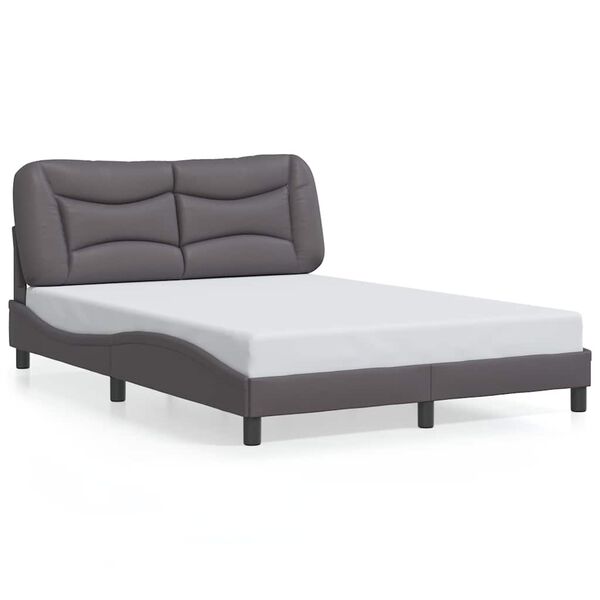 vidaXL Cadre de lit sans matelas Hvar gris 140x200 cm similicuir