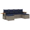 vidaXL Salon de jardin 6 pcs avec coussins gris résine tressée