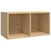 vidaXL Bo&icirc;te de rangement de vinyles Ch&ecirc;ne sonoma 71x34x36 cm