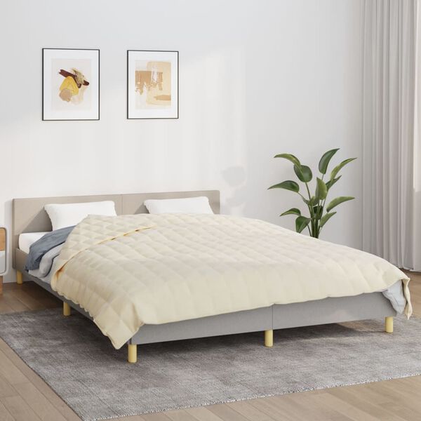 vidaXL Couverture lestée Crème clair 200x200 cm 9 kg Tissu