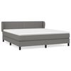 vidaXL Sommier &agrave; lattes de lit avec matelas Gris fonc&eacute; 160x200cm Tissu