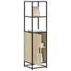 vidaXL Buffet haut ch&ecirc;ne sonoma 35,5x35x139 cm bois d'ing&eacute;nierie m&eacute;tal