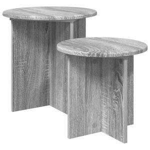 vidaXL Ensemble de tables d'appoint avec stockage 2 pcs Sonoma gris