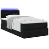 vidaXL Lit ottoman avec matelas noir 90x200 cm tissu