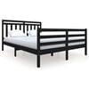 vidaXL Cadre de lit sans matelas noir bois massif