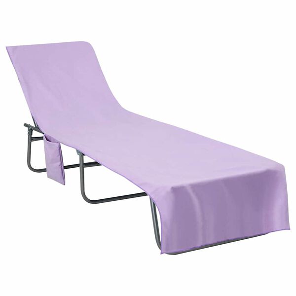 vidaXL Serviettes de Transat 2 pcs Violet 210 x 75 cm