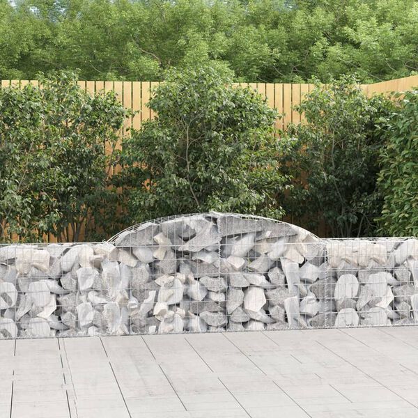 vidaXL Paniers à gabions arqués 7 pcs 300x30x60/80 cm Fer galvanisé