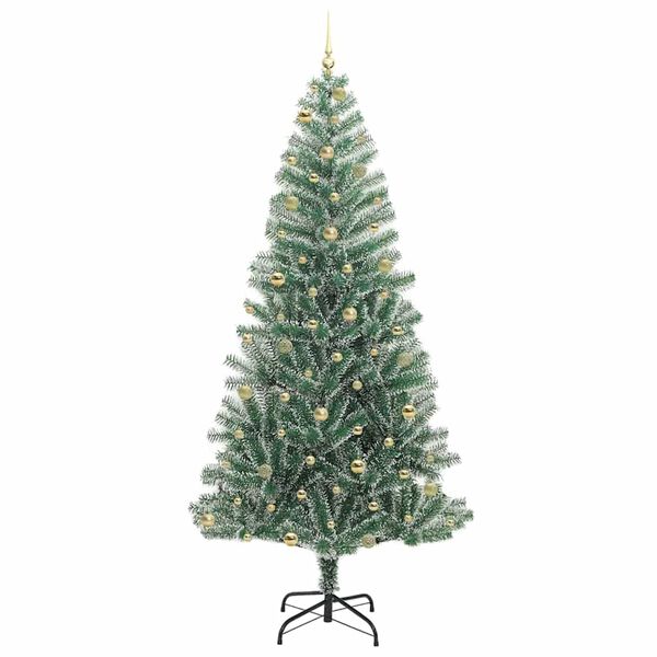 vidaXL Arbre de No&euml;l artificiel floconn&eacute; de neige avec lumi&egrave;re LED