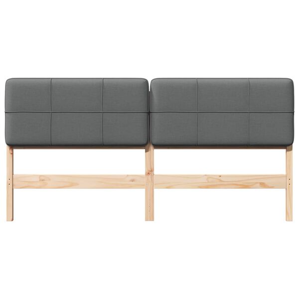vidaXL T&ecirc;te de lit capitonn&eacute;e Marron et gris clair 200 cm Pin massif