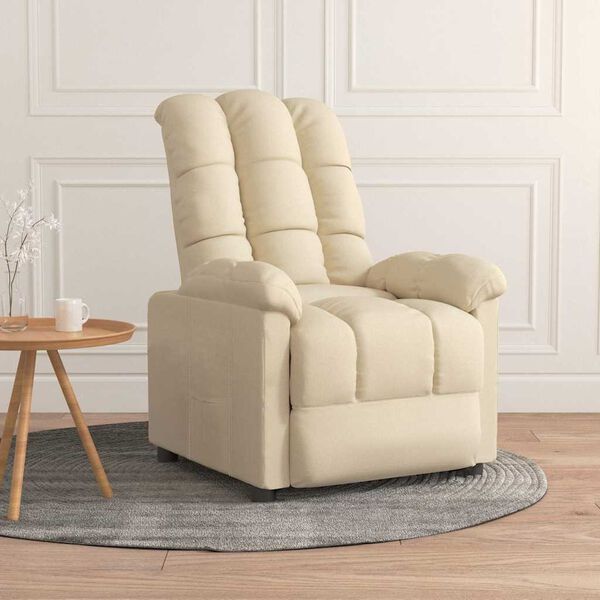 vidaXL Fauteuil inclinable Crème Tissu