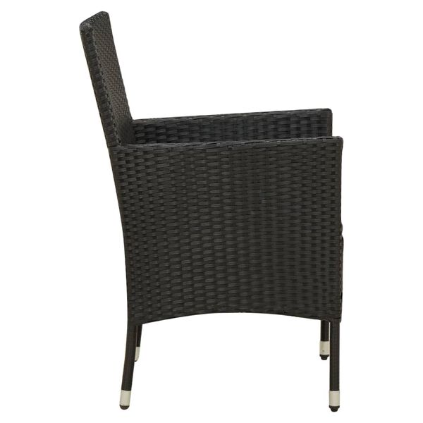 vidaXL Chaises de jardin lot de 2 avec coussins R&eacute;sine tress&eacute;e Noir
