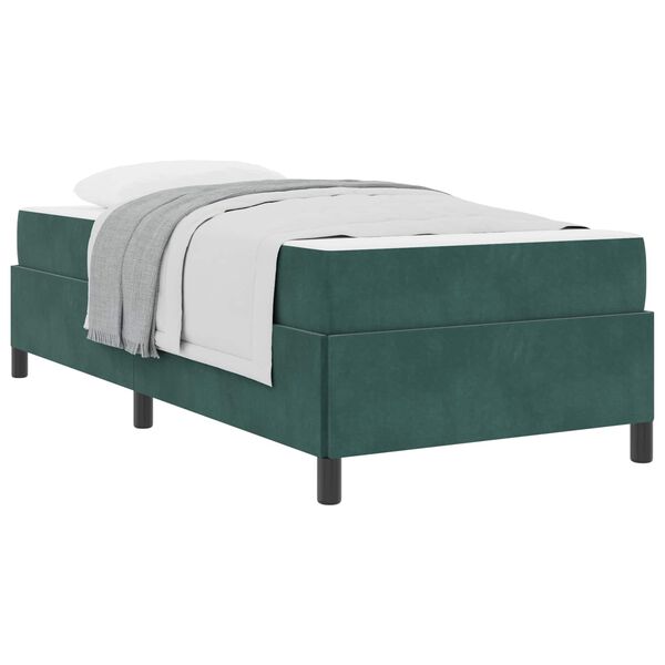 vidaXL Cadre de lit avec matelas Vert fonc&eacute; 80 x 200 cm tissu
