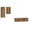 vidaXL Ensemble de meubles TV 4 pcs Ch&ecirc;ne fum&eacute; Bois d'ing&eacute;nierie