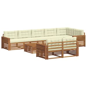 vidaXL Ensemble de canap&eacute;s d'ext&eacute;rieur 9 pcs Naturel et Cr&egrave;me