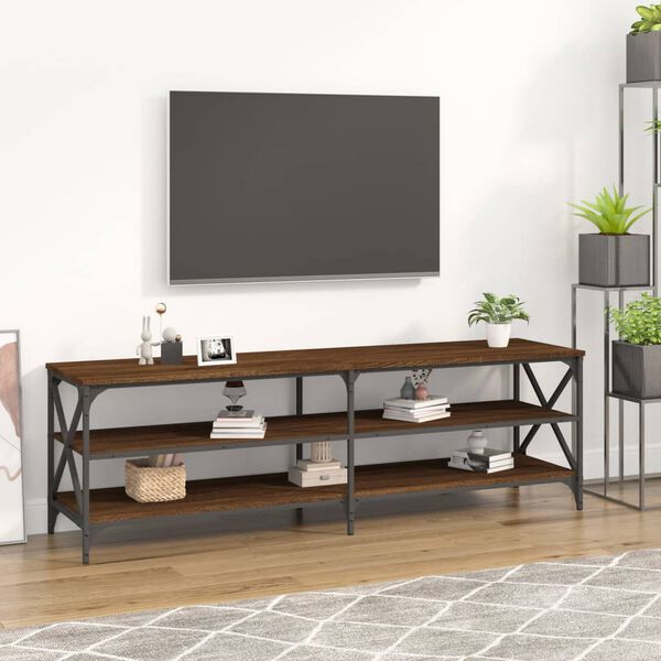vidaXL Meuble TV ch&ecirc;ne marron 160x40x50 cm bois d'ing&eacute;nierie