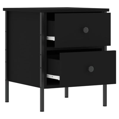vidaXL Table de chevet noir 40x42x50 cm bois d’ingénierie
