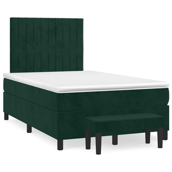 vidaXL Sommier &agrave; lattes de lit avec matelas vert fonc&eacute; 120x190 cm