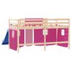 vidaXL Lit mezzanine enfants avec rideaux sans matelas rose 80x200cm