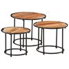 vidaXL Tables gigognes 3 pcs bois massif d'acacia