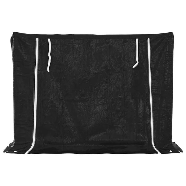 vidaXL Portant de bois de chauffage et housse de pluie acier galvanis&eacute;