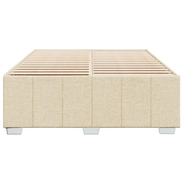 vidaXL Cadre de lit sans matelas cr&egrave;me 140x190 cm tissu