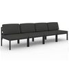 vidaXL Canap&eacute; de jardin 4 places avec coussins Aluminium Anthracite