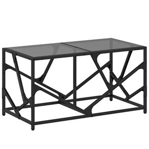 vidaXL Table basse avec dessus en verre noir 78,5x40x41 cm acier