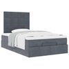 vidaXL Cadre de lit ottoman avec matelas gris fonc&eacute; 120x190 cm velours