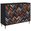 vidaXL Buffet OMMEN Ch&ecirc;ne noir 102 x 33 x 76 cm Bois d'ing&eacute;nierie