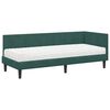 vidaXL Cadre de lit d'angle avec matelas 2 pcs Vert Velours