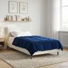 vidaXL Duvet d'&eacute;t&eacute; simple Matelass&eacute; Bleu fonc&eacute; 135 x 220 cm Microfibre