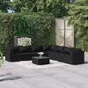 vidaXL Salon de jardin 8 pcs avec coussins R&eacute;sine tress&eacute;e Noir