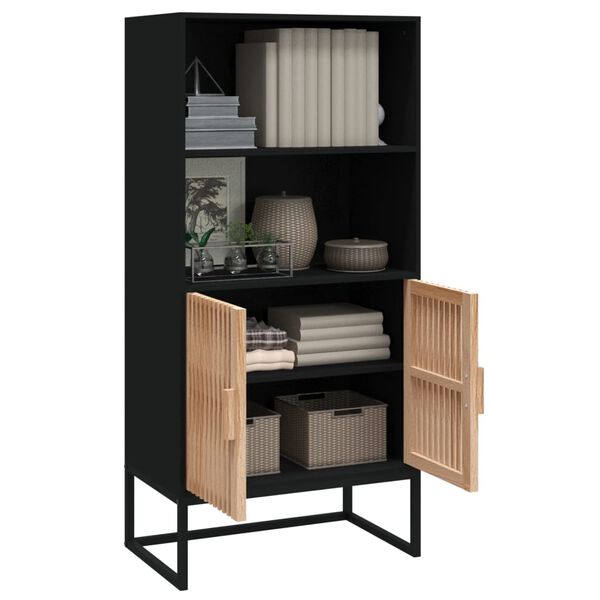 vidaXL Buffet haut noir 60x35x125 cm bois d'ingénierie